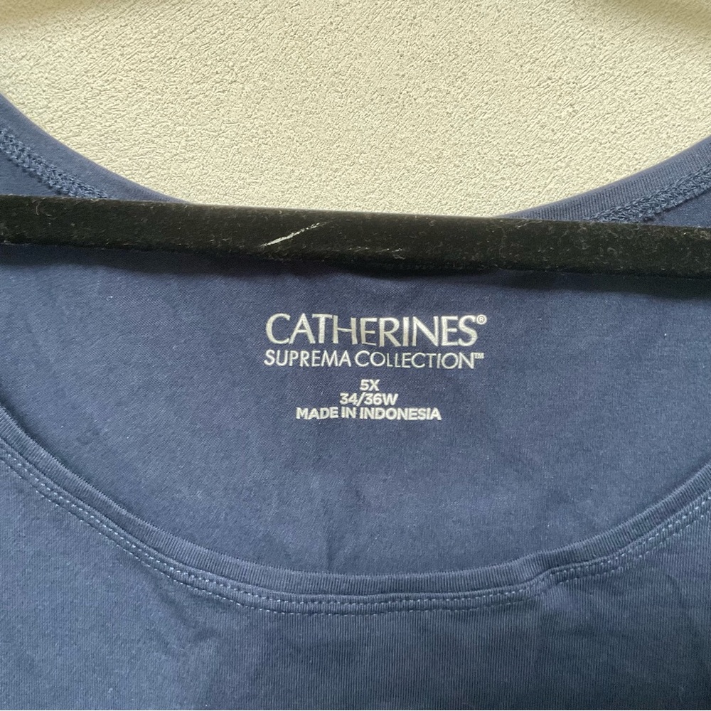 NWT Catherines Suprema Collection Dark Blue Thick Strap Tank Top Size 5X - Picture 3 of 4